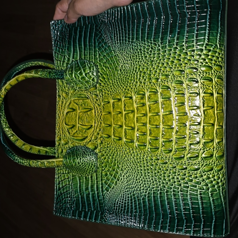 Large Croc embossed tote bag